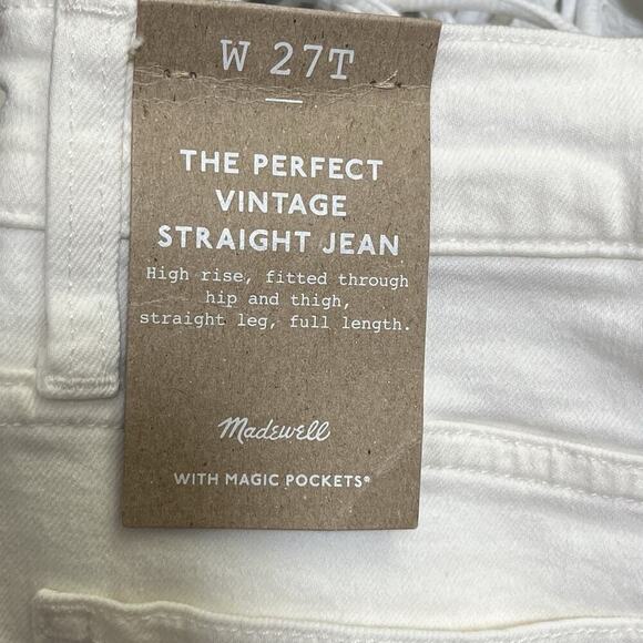 Madewell Womens Perfect Vintage Straight Leg Jeans Size 27T White Stretch NWT - Picture 6 of 6